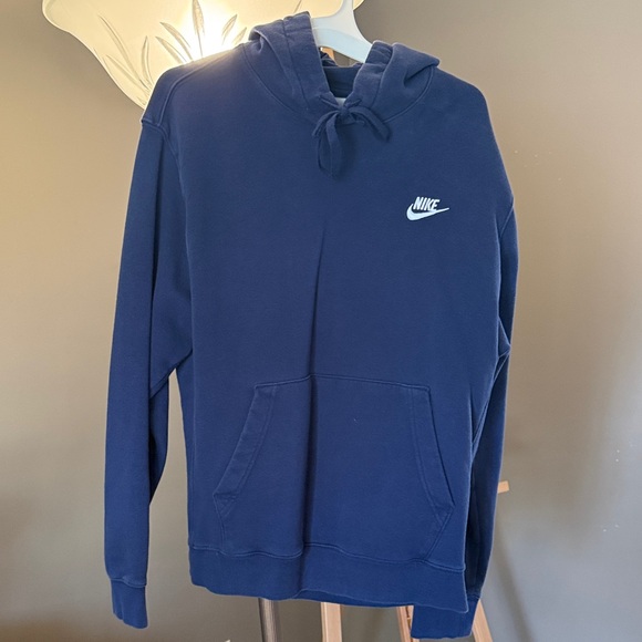 Nike Other - Nike Navy Pullover Hoodie with White Swoosh